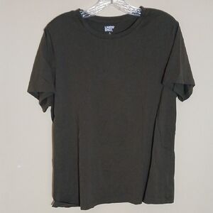 Lands' End Short Sleeve Crew Tee in Olive Green